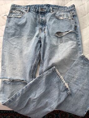 KSUBI   Blue Distressed Mens Jeans - Casual Ripped Denim